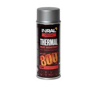 INRAL Heat Resistant Spray Paint Aluminium Matt [400ml] - High Temperature BBQ, Stove & Exhaust Paint - Durable, Fast-Drying Coating for Metal - Ideal for DIY & Automotive Use