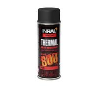INRAL Heat Resistant Spray Paint Black Matt [400ml] - High Temperature BBQ, Stove & Exhaust Paint - Durable, Fast-Drying Coating for Metal - Ideal for DIY & Automotive Use
