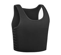 INRANXISM Chest Binder for Women FTM Cotton Binder Trans Hook Binder Bra for Transgender Tank Top, Black, 6X-Large