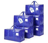 inreeme 90L Large Heavy-Duty Moving Bags and Storage Bags with Zips 6 Pack