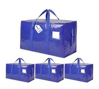inreeme Heavy-Duty Moving Bags and 90L Large Storage Bags with Zips 4 Pack | Heavy Duty Moving Boxes, Waterproof & Tear-Resistant Reusable Packing Bags for Moving House, Travel, College Dorm and Home