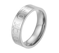 INRENG Men's Stainless Steel Cool Personalized Ring Engraved Off Inspirational Band Silver Gold, Metal, No Gemstone