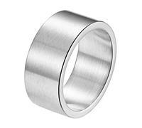 INRENG Mens Womens Stainless Steel 19mm/10mm Wide Ring Big Cool Plain Band Matte Finish Flat Top Silver, Gold, Black, Metal, Agate