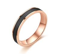 INRENG Women's 4MM Stainless Steel Promise Eternal Ring Epoxy Enamel Wedding Band Comfort Fit, Metal, No Gemstone