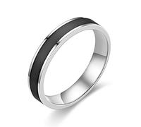 INRENG Women's 4MM Stainless Steel Promise Eternal Ring Epoxy Enamel Wedding Band Comfort Fit, Metal, No Gemstone