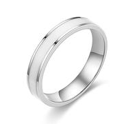 INRENG Women's 4MM Stainless Steel Promise Eternal Ring Epoxy Enamel Wedding Band Comfort Fit, Metal, No Gemstone