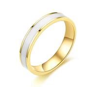 INRENG Women's 4MM Stainless Steel Promise Eternal Ring Epoxy Enamel Wedding Band Comfort Fit, Metal, No Gemstone
