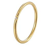 INRENG Womens Stainless Steel 1mm Thin Plain Midi Stackable Ring Comfort Fit Ring Size 3-10, Metal, Cubic Zirconia