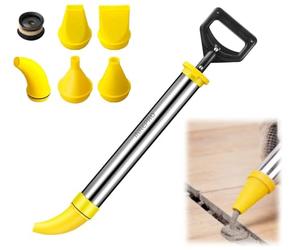 INREPRO Cement Caulking Pump with 5 Nozzles Portable Hand Caulk Grout Gun Pump Mortar Pointing Grouting Gun Mortar Sprayer Applicator, Thickened Stainless Steel (Yellow)