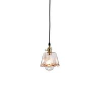 Inrial Style Hanging Lamp Single Head Electroplated Amber Ceiling Modern Vinta Glass Chaner Glass Shade - Chaner for Cafe Bar Clothing Store Hotel Ceiling Lighting Fixture (B)