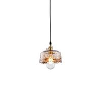 Inrial Style Hanging Lamp Single Head Electroplated Amber Ceiling Modern Vinta Glass Chaner Glass Shade - Chaner for Cafe Bar Clothing Store Hotel Ceiling Lighting Fixture (A)