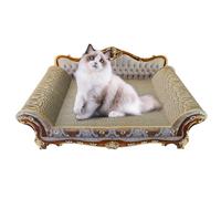 INRLKIT Luxury Cat Scratcher Sofa Couch Bed, Couch Shaped Scratching Bed Board, Scratch Lounge with Catnip, Scratcher for Indoor Cat Kitty Kittens Baroque Style Cardboard