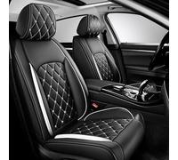 INRNT Car Seat Covers for Cadillac CTS Coupe 2010-2012,Waterproof Car Seat Cushion Breathable Wear-resistant Cushion All-inclusive,A/Front Seats-A/black white