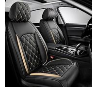 INRNT Car Seat Covers for Cadillac Escalade (7Seats) 2017-2018,Waterproof Car Seat Cushion Breathable Wear-resistant Cushion All-inclusive,A/Front Seats-A/black gold