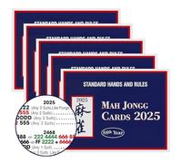 INROAN 5Pcs Mahjong Cards 2025 Official Revision, American Mah jongg Cards, Large Print Easy to Read Rule Guide, Perfect for Game Nights & Parties