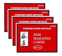 INROAN Mahjong Cards 2026 Updated Revision for 2026-2027, American Mahjong Guide Large Print Easy to Read Rule, Perfect for Game Nights & Parties (4Pcs)