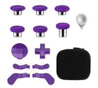 inRobert 13 in 1 Metal Thumbsticks for Xbox Elite Controller Series 2 Accessories, Replacement Magnetic Buttons Kit Includes 6 Metal Plating Joysticks, 4 Paddles, 2 D-Pads, 1 Adjustment Tool (Purple)