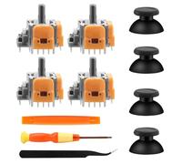inRobert 4 Pack Hall Effect Joystick for PS5 Controller, 3D Analog Sensor Module Joysticks, PS5 Joystick Kit Includes Thumbsticks Caps and Repair Tools Kit