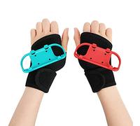 inRobert Wrist Bands for Just Dance 2021/2020/2019 Nintendo Switch Joy-Con Controller Game and Zumba Burn It Up, 2Pcs Adjustable Sticky Wrist Strap Armband, Fit for Adults (Red and Blue)