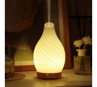 INRORANS Art Glass Essential Oil Diffuser - 160ml Ultrasonic Cool Mist Scent Aroma Aromatherapy Diffuser, Intermittent with Auto Shut-Off Timer Setting &7 Colors Night Light for Home -Ethereal Time