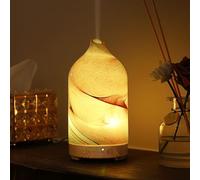 INRORANS Essential Oil Diffuser Glass Aromatherapy Diffuser - 160ml Ultrasonic Cool Mist Scent Aroma Diffuser, Whisper Quiet with Auto Shut-Off, Timer Setting &7 Colors Night Light for Home