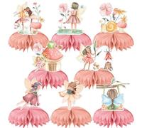 INRUI 8 Pieces Fairy Honeycomb Centrepieces Floral Fairies Party Decorations Fairy Tale Theme Birthday Party Table Toppers Supplies