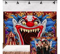 INRUI Halloween Horror Circus Theme Photography Backdrop 1.8x1.2m | Lightweight Vinyl for Evil Clown Theme & Carnival Haunted Circus Party Photo Booth Backdrop Decor