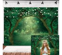 INRUI Polyester Enchanted Garden Photography Backdrop Magic Forest Fairy Wonderland Woodland Party Photo Decoration (2.1x1.5m)
