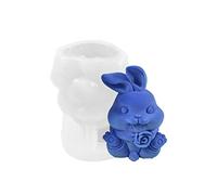 Ins Easter Rabbit Candle Mold DIY Aromath Gypsum Sit Up and Look Rabbit Mold