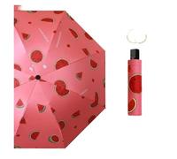 Ins style fruit print folding umbrella with UPF50+ sun protection, suitable for sunny and rainy days, foldable and portable, a must-have for girls on daily travels(Watermelon Manual)