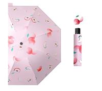 Ins style fruit print folding umbrella with UPF50+ sun protection, suitable for sunny and rainy days, foldable and portable, a must-have for girls on daily travels(Peaches Manual)