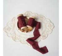 Ins Style Pure Silk Frayed Edged Ribbon with Wooden Spool Ins Style for Pledge Cards Packaging Silk Ribbon-Jam-25mmX5mts