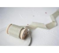 Ins Style Pure Silk Frayed Edged Ribbon with Wooden Spool Ins Style for Pledge Cards Packaging Silk Ribbon-Sage-35mmX5mts