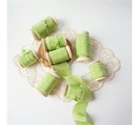 Ins Style Pure Silk Frayed Edged Ribbon with Wooden Spool Ins Style for Pledge Cards Packaging Silk Ribbon-N4-50mmX5mts