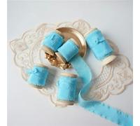 Ins Style Pure Silk Frayed Edged Ribbon with Wooden Spool Ins Style for Pledge Cards Packaging Silk Ribbon-N10-50mmX5mts