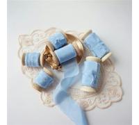 Ins Style Pure Silk Frayed Edged Ribbon with Wooden Spool Ins Style for Pledge Cards Packaging Silk Ribbon-N8-25mmX5mts