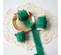 Ins Style Pure Silk Frayed Edged Ribbon with Wooden Spool Ins Style for Pledge Cards Packaging Silk Ribbon-Gk008-50mmX5mts