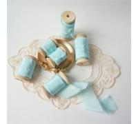 Ins Style Pure Silk Frayed Edged Ribbon with Wooden Spool Ins Style for Pledge Cards Packaging Silk Ribbon-N6-35mmX5mts