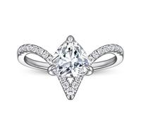 Ins Style S925 Sterling Silver Ring V-Shaped With Zircon Ring Simple Casual Birthday Party Gift Proposal Wedding Ring