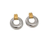 INS Trendy Pvd Gold Plated Circle Hoop Mixed Color Irregular Earrings Stainless Steel Polished Super Shine Jewelry
