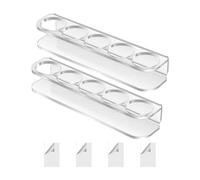 Ins-ulin Vial Storage Rack - Refrigerator Medicine Holder | Acrylic Ins-ulin Organizer - 5.91x1.38x0.98 Inches, Acrylic, 4 Double-sided Adhesive Strips, 5-slot Peptide Vial Rack