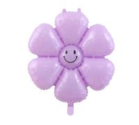 ins wind small daisy aluminum film ball birthday photo prop white flower egg flower aluminum film balloon (50 pieces) (Small Purple Smiley Daisy)