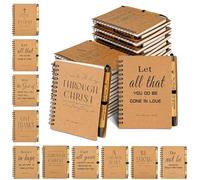 INSADA 10 Sets of Christian Spiral Notebooks Bulk Prayer Journals with Pens Small Notepad (5.43”x4.33”) - inspirational Gifts for Church Members, Bible Study Groups & Church Families