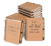 INSADA 10 Sets of Christian Spiral Notebooks Bulk Prayer Journals with Pens Small Notepad (5.43”x4.33”) - inspirational Gifts for Church Members, Bible Study Groups & Church Families