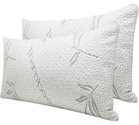 INSAFIANS 2 Pack Bamboo Memory Foam Pillow - Neck Shoulder Support Orthopaedic Firm Pillow Side & Back Sleepers Bed Pillows (PK 2)