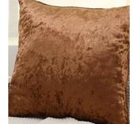 INSAFIANS Crushed Velvet Cushion Covers Luxury Plain Cushion Covers 18"x18", 24"x24", 30"x30" (18" x 18", Brown)