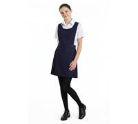 INSAFIANS Girls Classic Sleevless Pinafore Dress with Bottom Pleated Skirt | Two Front Buttons School BIB Uniform(NVY 8/9) Navy