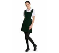 INSAFIANS Girls Classic Sleevless Pinafore Dress with Bottom Pleated Skirt | Two Front Buttons School BIB Uniform(GRN 8/9) Bottle Green