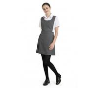 INSAFIANS Girls Classic Sleevless Pinafore Dress with Bottom Pleated Skirt | Two Front Buttons School BIB Uniform(Gry 7/8)