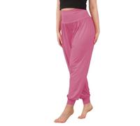 INSAFIANS Girls' Harem Trousers Super Soft Yoga Baggy Pants Ali Baba Trousers Stretchy Pilates Pants (Rose 13-14)